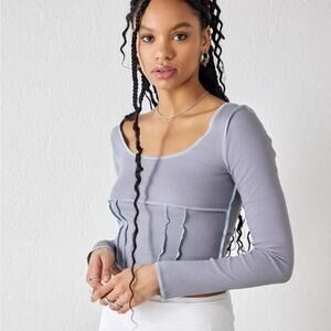 Urban Outfitters Mollie Seamed Long Sleeve Corset Top